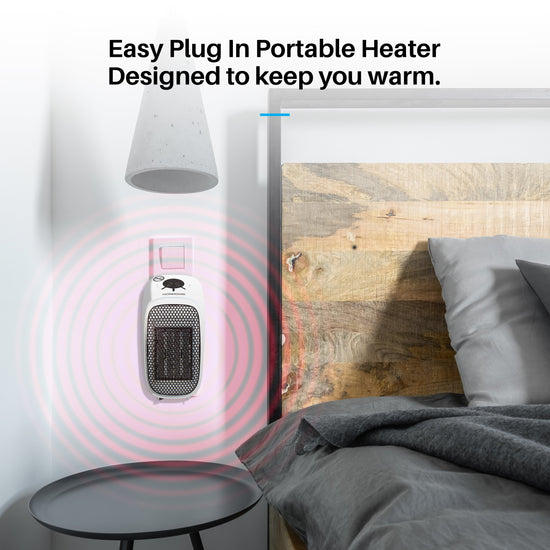Plug In Wall Electric Heater Portable Home Office Heat Digital Display & Timer