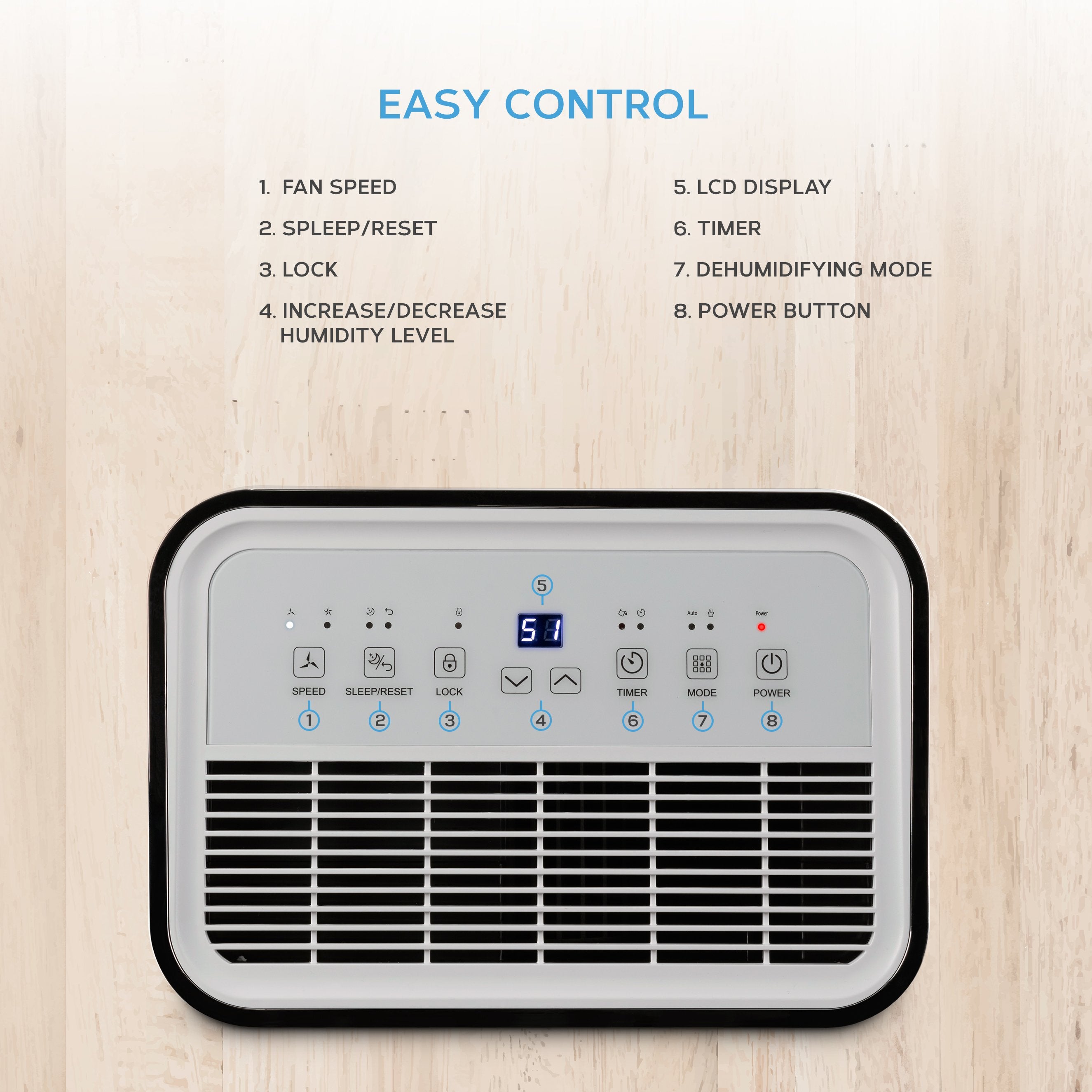 MONHOUSE 25L/Day Digital Dehumidifier - Sleep Mode, 24 HR Timer For Ho ...