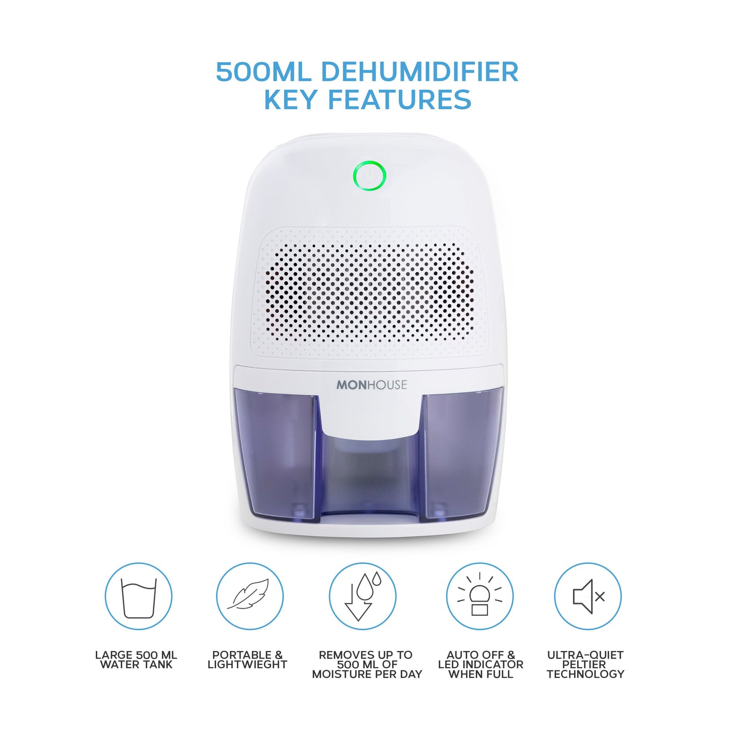 600ml Portable Dehumidifier Compact & Quiet Moisture Absorber Damp Mou – Mon  House Store