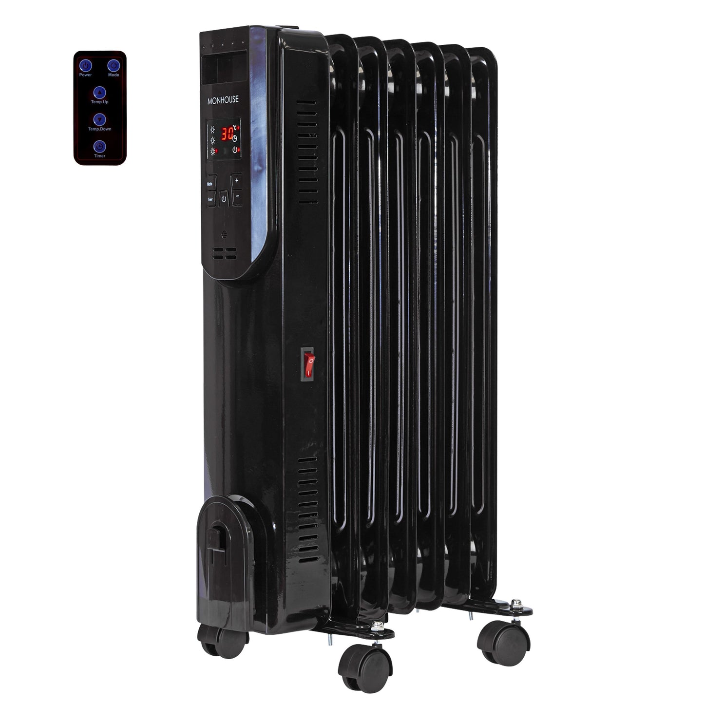 Load image into Gallery viewer, Digital Oil Filled Electric Heater Remote Control Powerful 7-11 Fins 600-2500W
